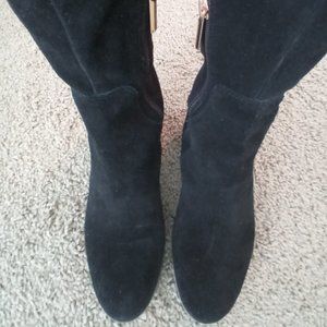 Karl Lagerfeld Skylar Black Suede Over the Knee Boots 8.5